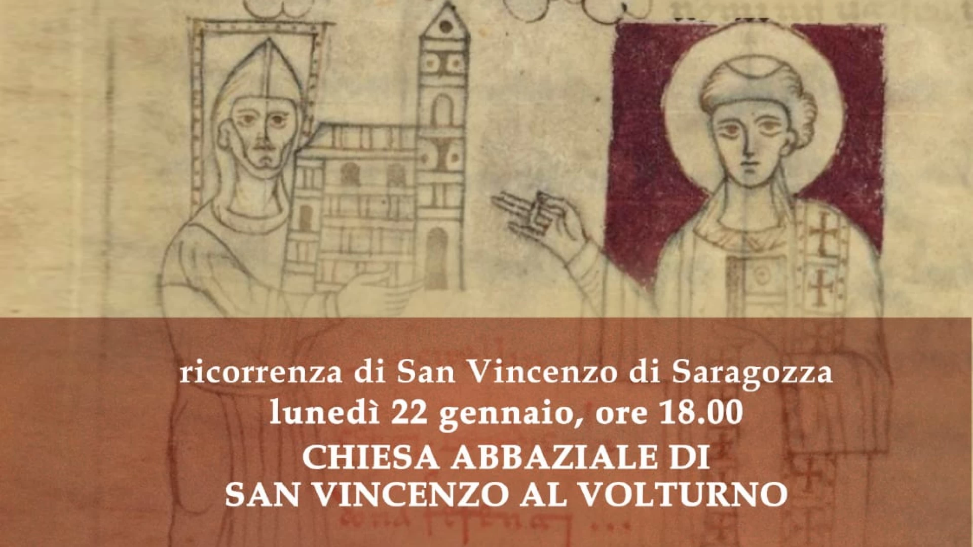 Lunedì 22 gennaio la ricorrenza di San Vincenzo Martire. Presso l’abbazia santa messa con l’Abate Luca Fallica.